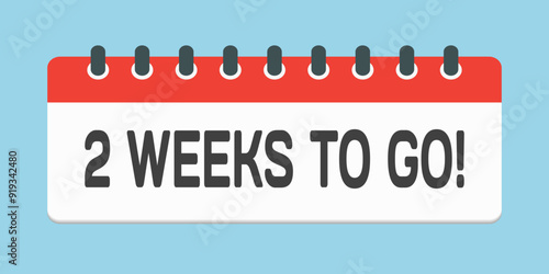 Countdown weekly calendar icon - two weeks left