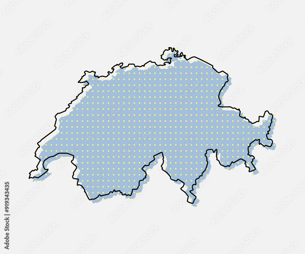 Vector map Switzerland for points, dotted template Vector map Switzerland for points, dotted template