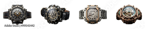 Set, collection of Watch Buckle isolated on transparent background.