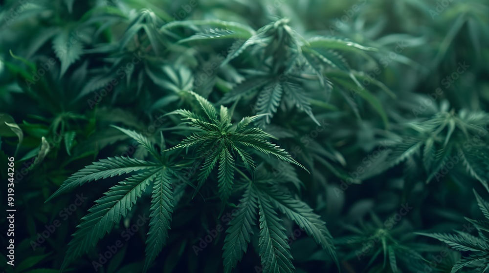 Marijuana leaves on a background, close up top view on cannabis leaves and branches on background for alternative medical and marketing design concept Marijuana leaves on a background, close up top view on cannabis leaves and branches on background for alternative medical and marketing design concept