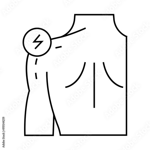 shoulder pain body ache line icon vector. shoulder pain body ache sign. isolated contour symbol black illustration