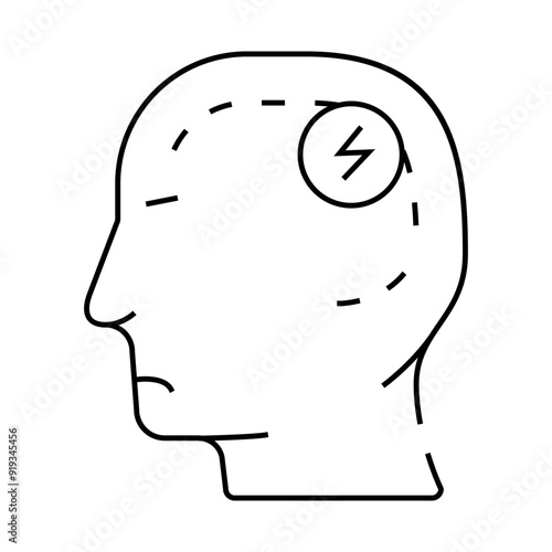 head pain body ache line icon vector. head pain body ache sign. isolated contour symbol black illustration