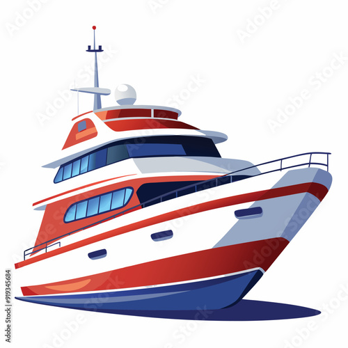 yacht isolated on white background