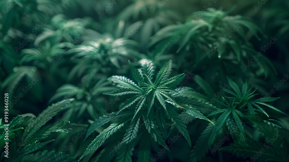 Marijuana leaves on a background, close up top view on cannabis leaves and branches on background for alternative medical and marketing design concept Marijuana leaves on a background, close up top view on cannabis leaves and branches on background for alternative medical and marketing design concept