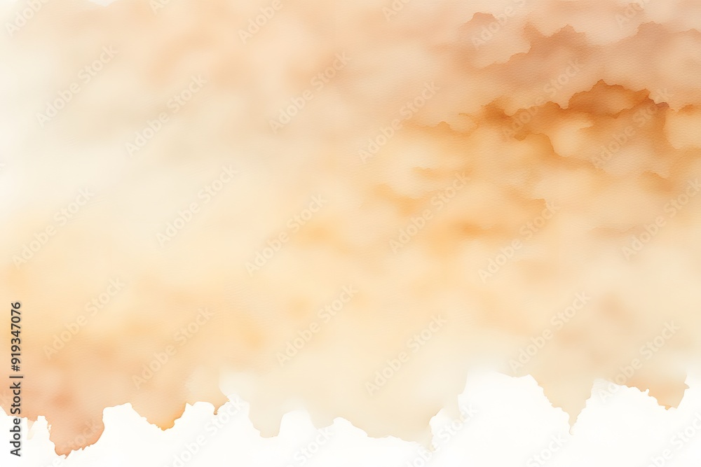 A gradient from pale yellow to warm beige watercolor on white background, AI Generated A gradient from pale yellow to warm beige watercolor on white background, AI Generated