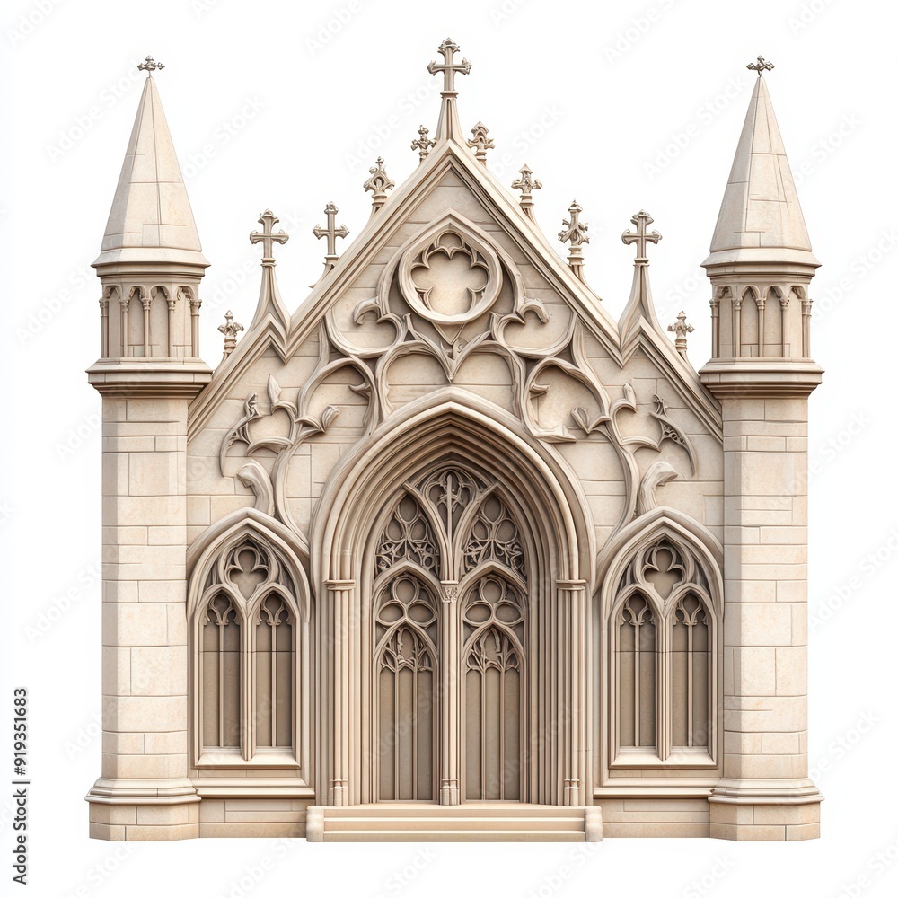 Gothic stone canopy with intricate pinnacles and tracery in a historical setting Gothic stone canopy with intricate pinnacles and tracery in a historical setting