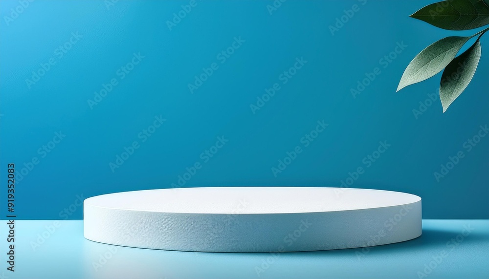 Beautiful blue minimal pedestal podium, for cosmetic product presentation, 3d rendering illustration. Beautiful blue minimal pedestal podium, for cosmetic product presentation, 3d rendering illustration.