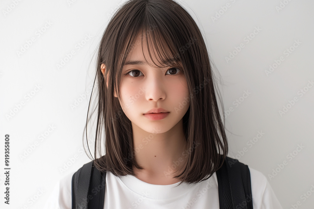 Beautiful young women with backpacks, students, college students go to school and back to school. Travelers, backpackers Beautiful young women with backpacks, students, college students go to school and back to school. Travelers, backpackers