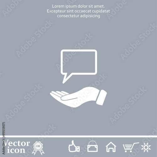 Vector icon of white color on a gray background
