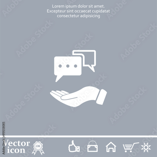 Vector icon of white color on a gray background