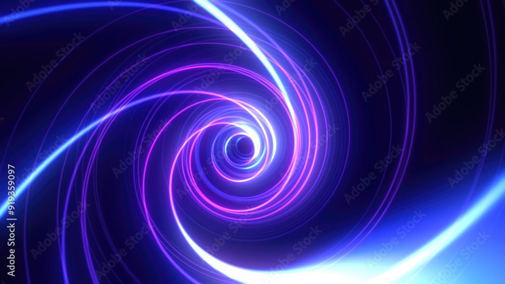 Abstract bright blue background tunnel with flying lines of energy particles and light rays Abstract bright blue background tunnel with flying lines of energy particles and light rays