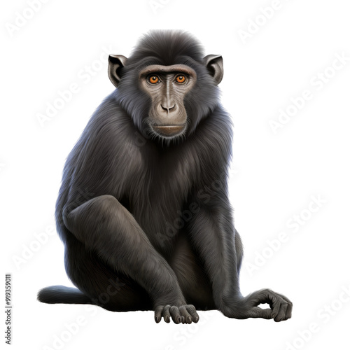 Celebes Crested Macaque Clipart Illustration