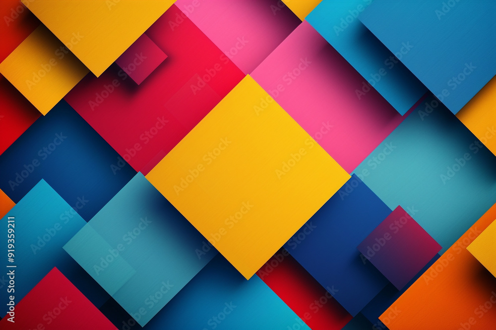 Abstract geometric pattern with overlapping squares and vibrant, contrasting colors. Abstract geometric pattern with overlapping squares and vibrant, contrasting colors.
