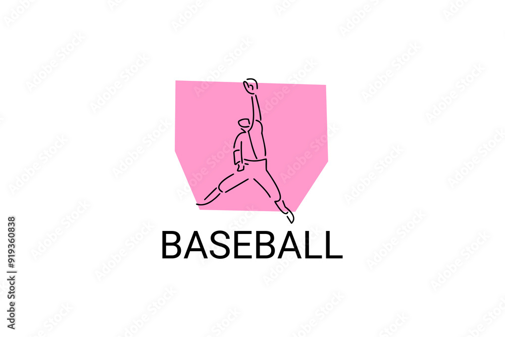 Baseball player vector line icon. batter and ball logo, equipment sign. sport pictogram illustration Baseball player vector line icon. batter and ball logo, equipment sign. sport pictogram illustration