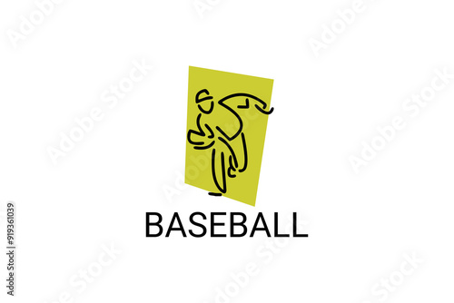 Baseball player vector line icon. batter and ball logo, equipment sign. sport pictogram illustration