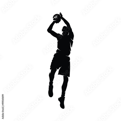 Simple basketball player silhouette vector