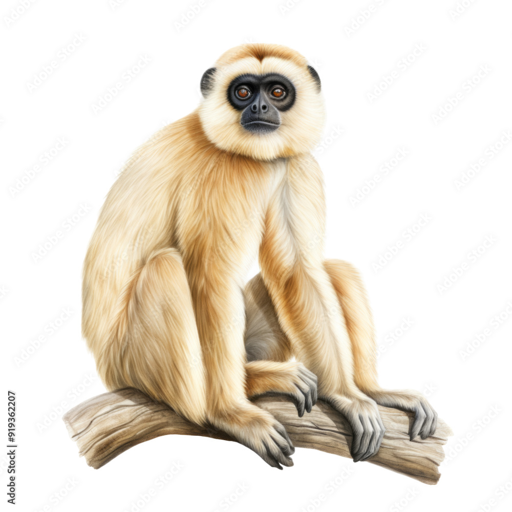 Obraz premium Lar Gibbon Monkey Clipart Image