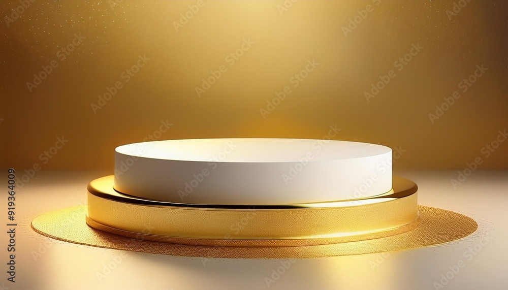 Beautiful gold minimal pedestal podium, for cosmetic product presentation and celebration, 3d rendering illustration. Beautiful gold minimal pedestal podium, for cosmetic product presentation and celebration, 3d rendering illustration.