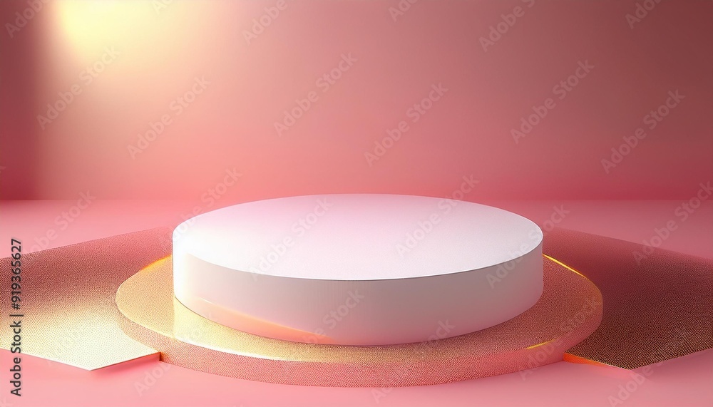 light pink minimal pedestal podium, for cosmetic product presentation, 3d rendering illustration. light pink minimal pedestal podium, for cosmetic product presentation, 3d rendering illustration.