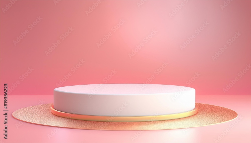light pink minimal pedestal podium, for cosmetic product presentation, 3d rendering illustration. light pink minimal pedestal podium, for cosmetic product presentation, 3d rendering illustration.