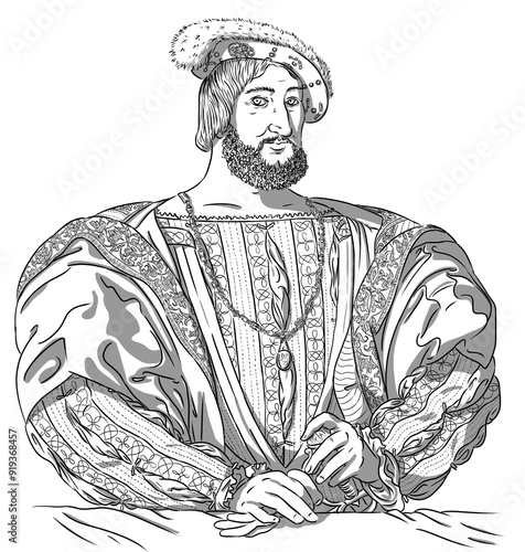 Schilderij op canvas Portrait of Francis the first, François 1er, king of France, king of the Renaiss