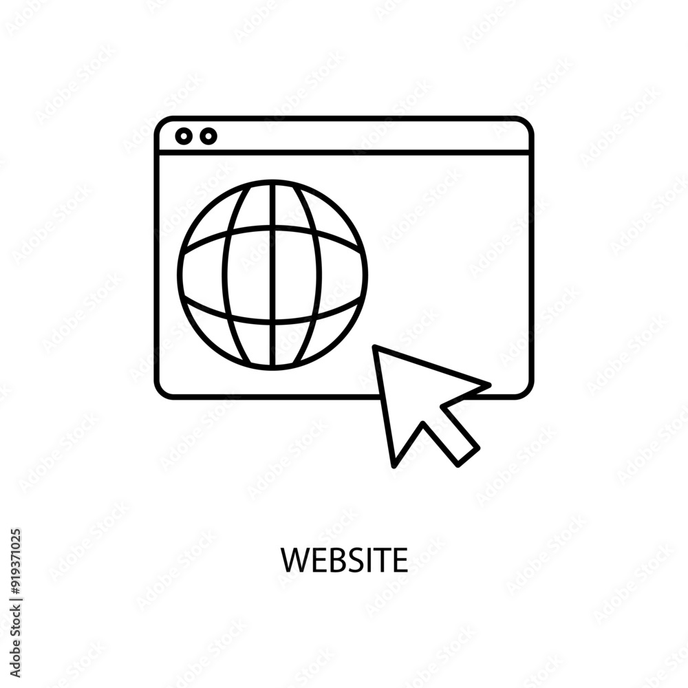 website concept line icon. Simple element illustration. website concept outline symbol design. website concept line icon. Simple element illustration. website concept outline symbol design.