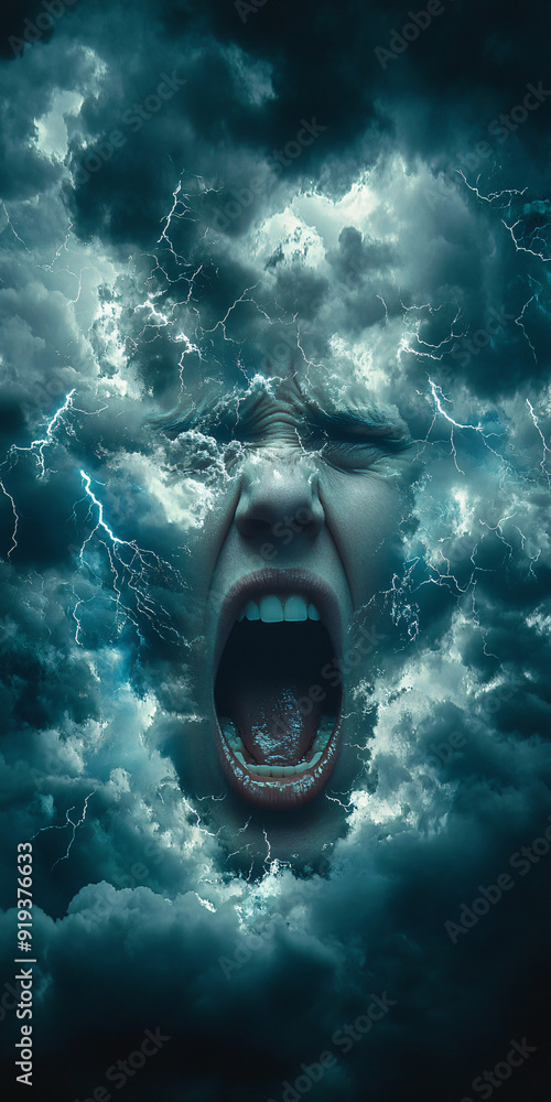 Fototapeta premium Anger depicted as a stormy sky