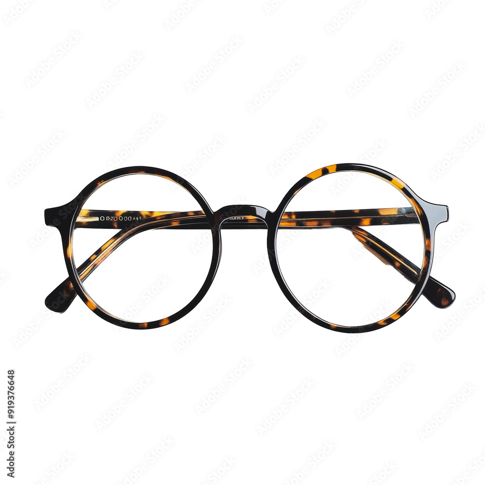 PNG Tortoiseshell glasses on white background PNG Tortoiseshell glasses on white background