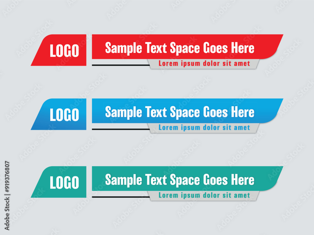 Obraz premium PrintStylish Gradient geometric lower third banner template design .