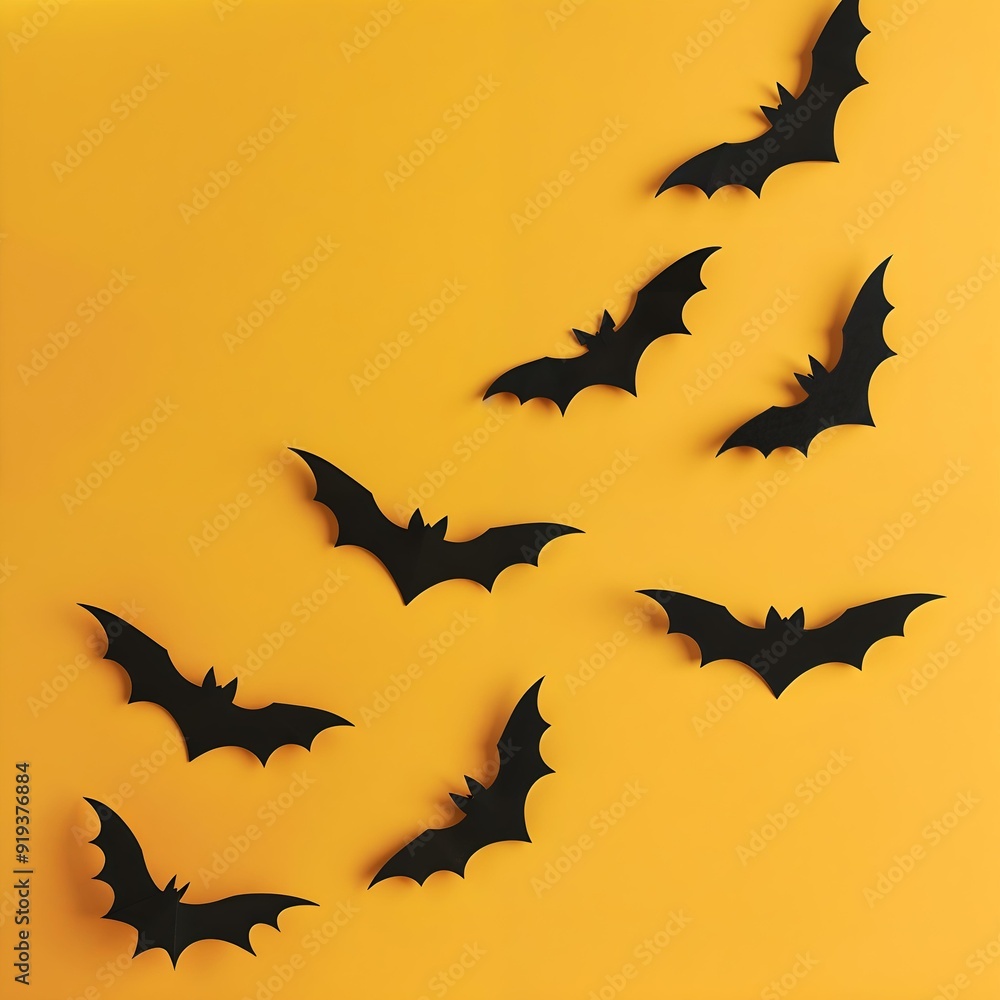 Naklejka premium Halloween concept banner, Halloween background, Halloween flyers, pumpkin, bats