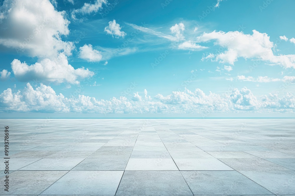 Nice Blue Sky with Floor Background with Beautiful Clouds Empty Landscape with generative ai Nice Blue Sky with Floor Background with Beautiful Clouds Empty Landscape with generative ai