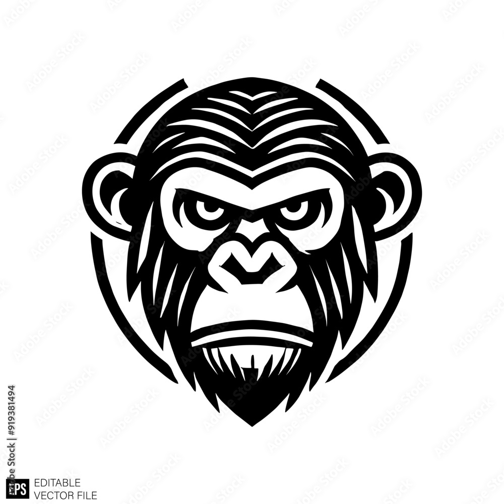 Obraz premium ape Graphic Design Elements Vector Silhouette Clip Art Black and White Illustrations
