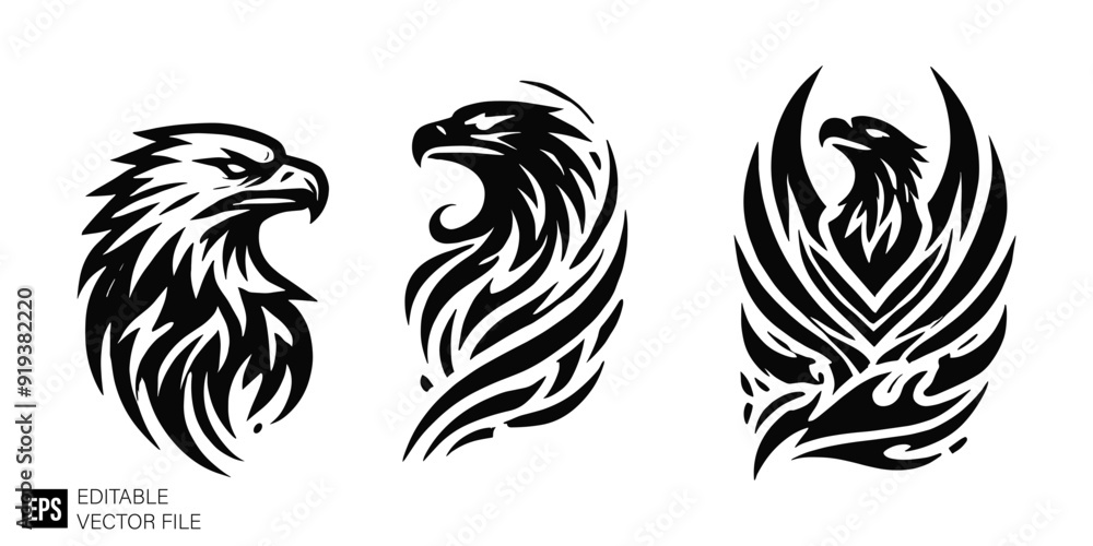 eagle tattoo Graphic Design Elements Vector Silhouette Clip Art Black and White Illustrations eagle tattoo Graphic Design Elements Vector Silhouette Clip Art Black and White Illustrations