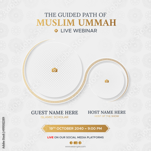 Islamic live webinar podcast talk show cover social media post design