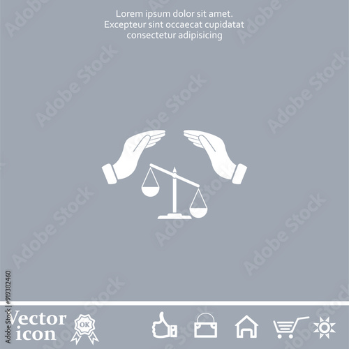 Vector icon of white color on a gray background