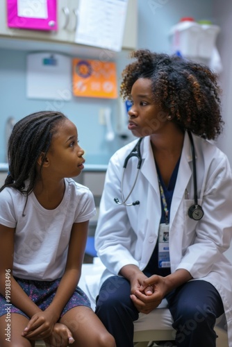 Girl at doctor's office