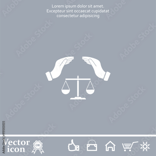 Vector icon of white color on a gray background
