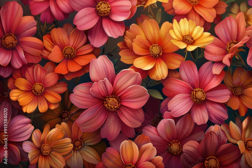 Floral Tapestry: A Symphony of Autumn Hues Floral Tapestry: A Symphony of Autumn Hues