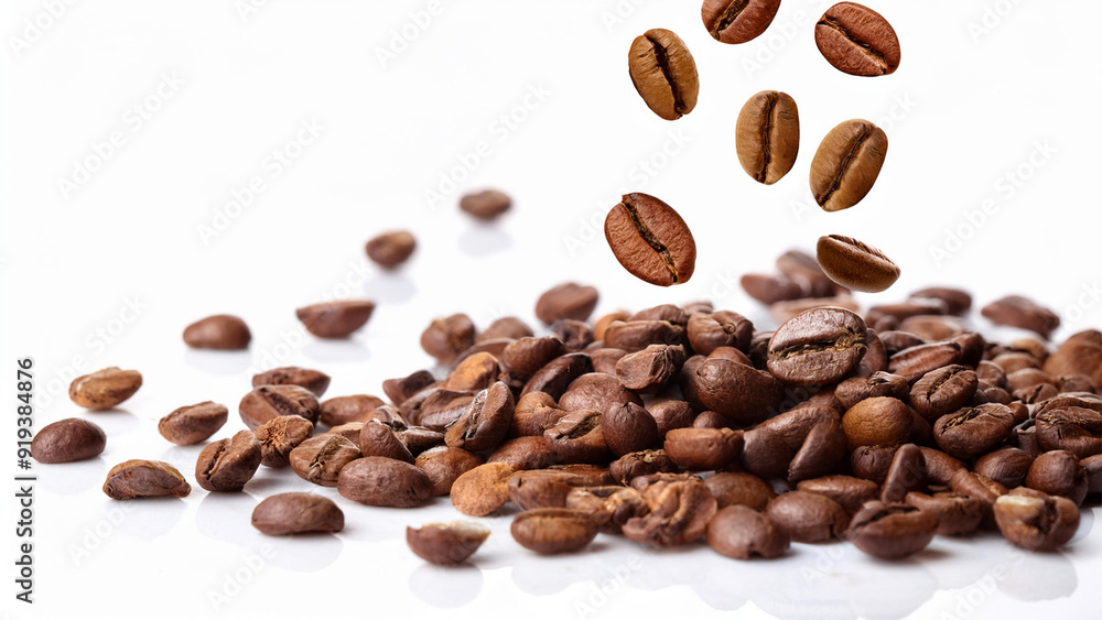 Obraz premium coffee beans on white background