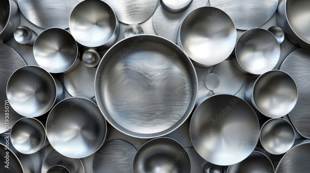 Abstract Metallic Sphere and Circular Shapes Abstract Metallic Sphere and Circular Shapes