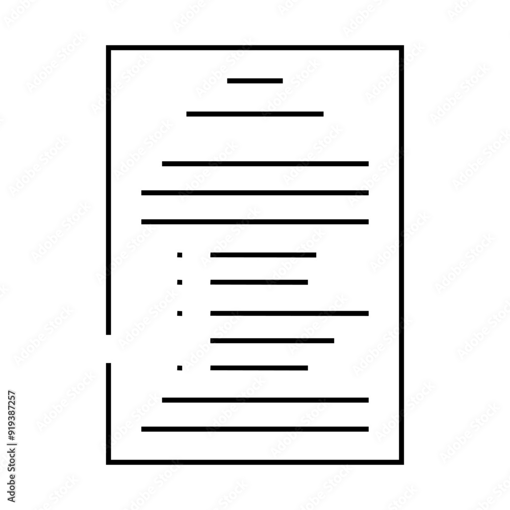 terms condition paper document line icon vector. terms condition paper document sign. isolated contour symbol black illustration terms condition paper document line icon vector. terms condition paper document sign. isolated contour symbol black illustration