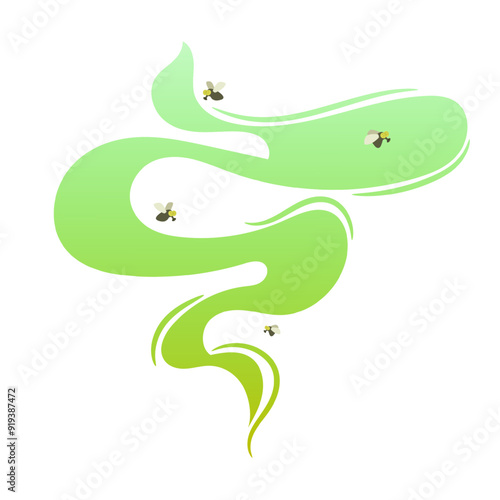 Green smoke with flies to represent stench and smelly odors