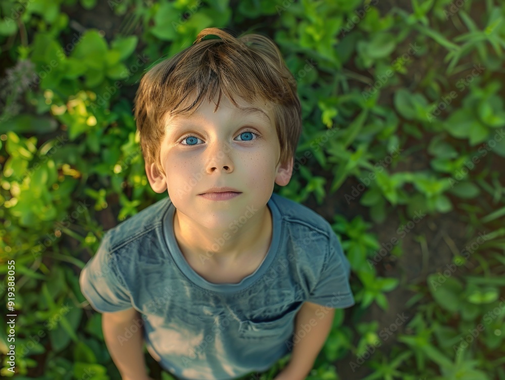 Boy in Wildflower Field Boy in Wildflower Field