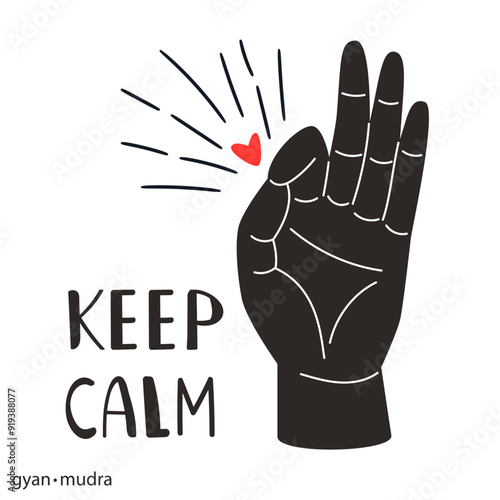 Gyan Mudra keep calm fingers sign