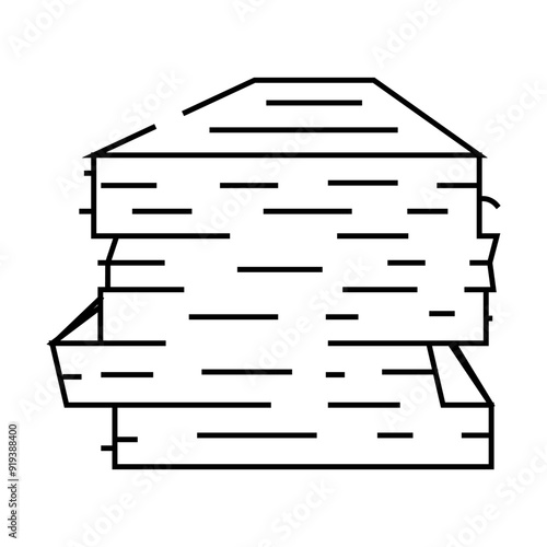 stack paper document line icon vector. stack paper document sign. isolated contour symbol black illustration