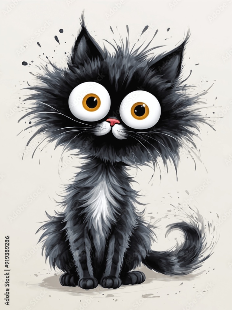 Feline Frenzy Generative AI Illustration 