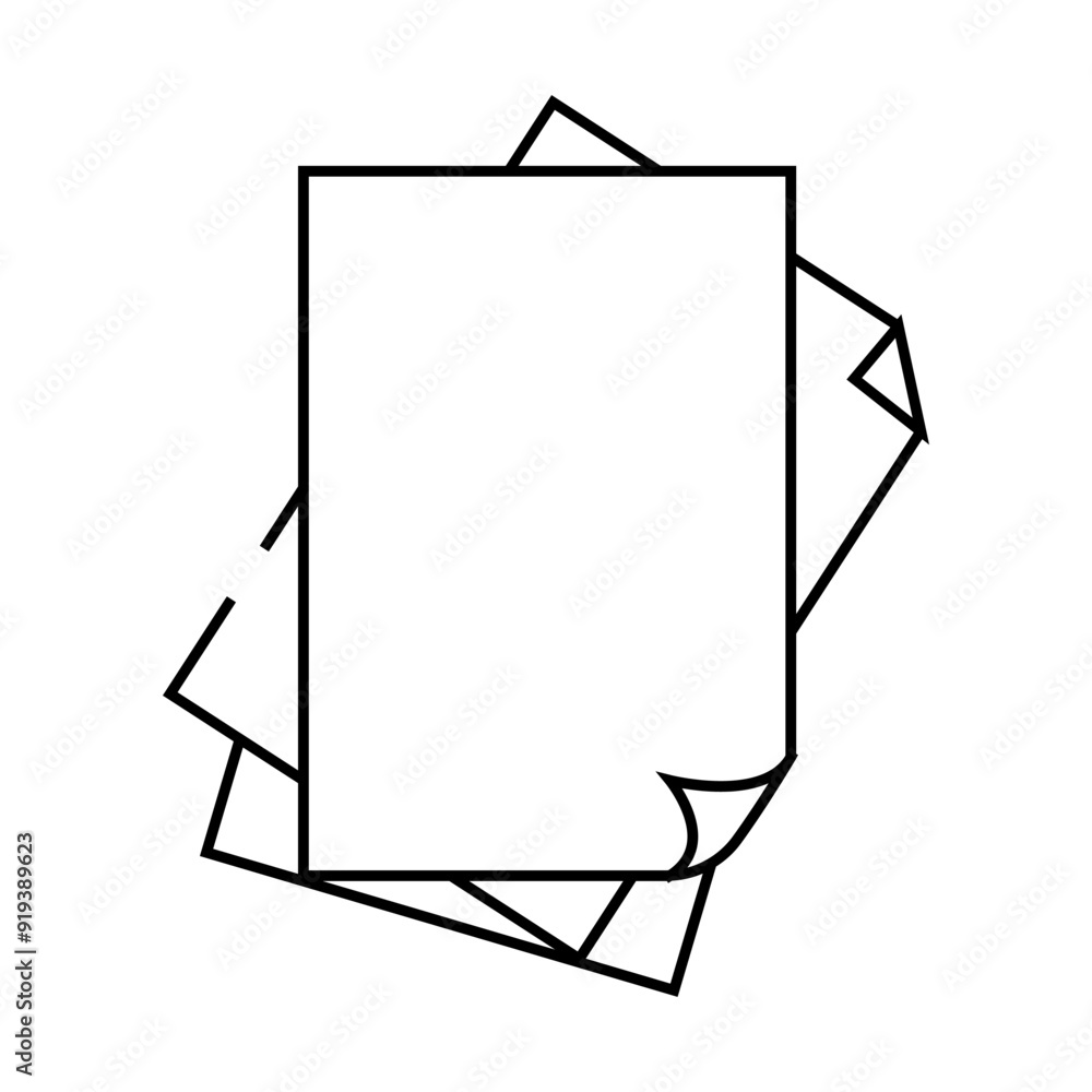 sheet paper document line icon vector. sheet paper document sign. isolated contour symbol black illustration sheet paper document line icon vector. sheet paper document sign. isolated contour symbol black illustration
