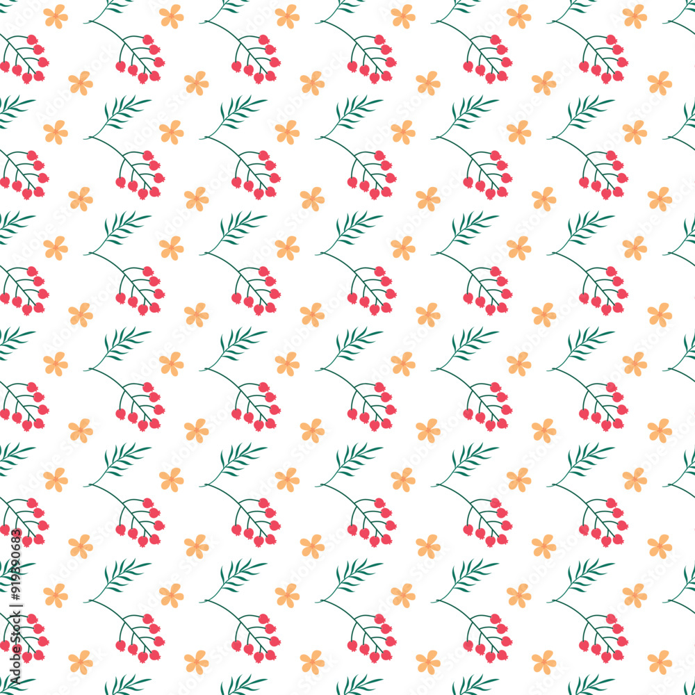 Hand drawn floral pattern in peach tones Hand drawn floral pattern in peach tones