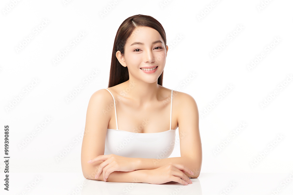 Beautiful young asian woman with clean fresh skin on white background, Face care, Facial treatment, Cosmetology, beauty and spa, Asian women portrait. Beautiful young asian woman with clean fresh skin on white background, Face care, Facial treatment, Cosmetology, beauty and spa, Asian women portrait.
