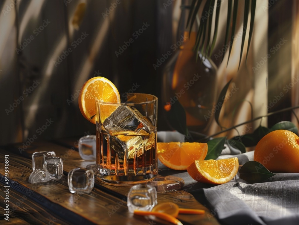 Cocktail Garnish with Orange Slices Cocktail Garnish with Orange Slices